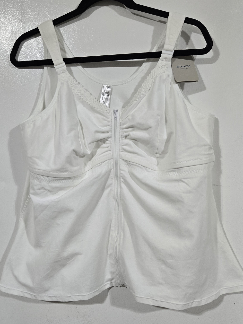 Amoena Hannah Post Surgical Front-Zip Supportive Camisole 2XL A/B